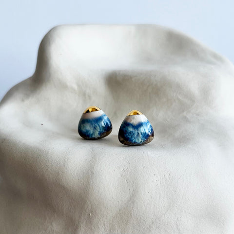 Porceliano auskarai "Mėlynoji pakrantė"